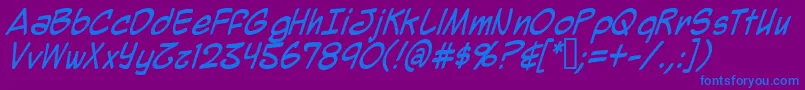 Mighzi Font – Blue Fonts on Purple Background