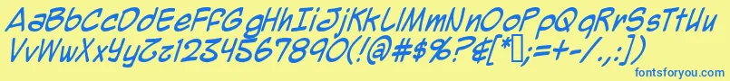 Mighzi Font – Blue Fonts on Yellow Background