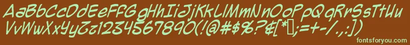 Шрифт Mighzi – зелёные шрифты на коричневом фоне