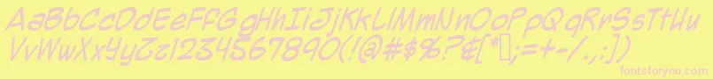 Mighzi-fontti – vaaleanpunaiset fontit keltaisella taustalla