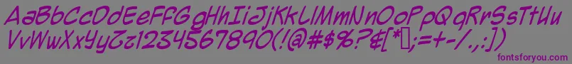Шрифт Mighzi – фиолетовые шрифты на сером фоне