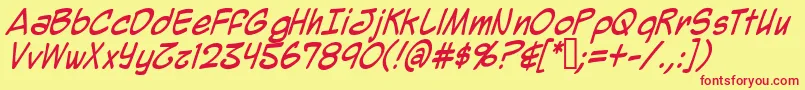 Mighzi Font – Red Fonts on Yellow Background