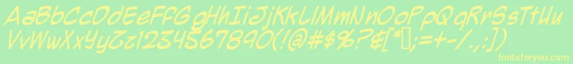 Mighzi Font – Yellow Fonts on Green Background