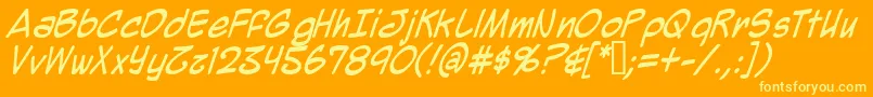 Mighzi Font – Yellow Fonts on Orange Background