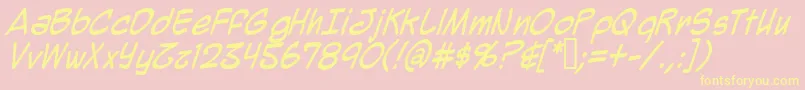 Mighzi Font – Yellow Fonts on Pink Background