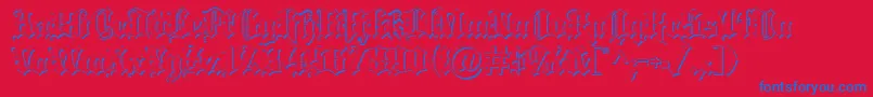 Blacklettershadow Font – Blue Fonts on Red Background