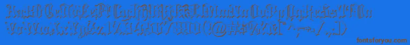 Blacklettershadow Font – Brown Fonts on Blue Background