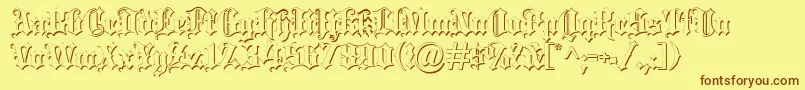 Blacklettershadow Font – Brown Fonts on Yellow Background