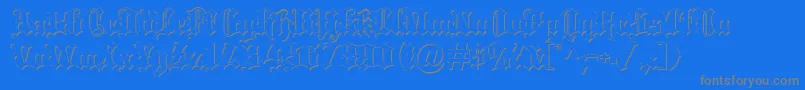 Blacklettershadow Font – Gray Fonts on Blue Background