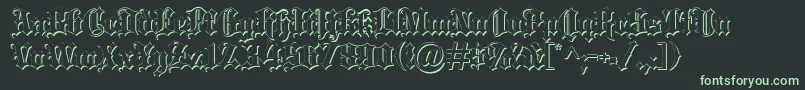 Blacklettershadow Font – Green Fonts on Black Background