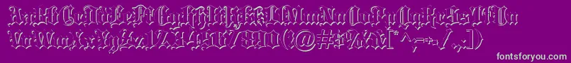 Blacklettershadow-Schriftart – Grüne Schriften auf violettem Hintergrund