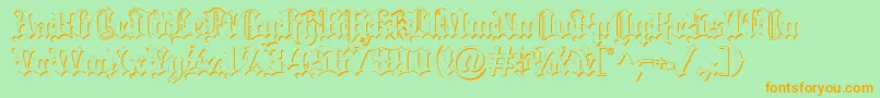 Blacklettershadow Font – Orange Fonts on Green Background