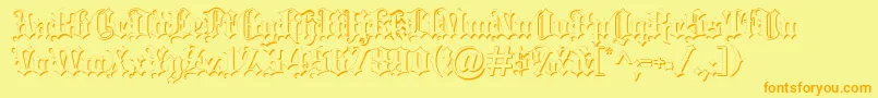 Fonte Blacklettershadow – fontes laranjas em um fundo amarelo