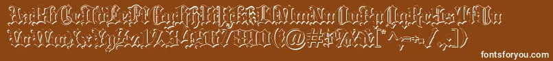 Blacklettershadow Font – White Fonts on Brown Background