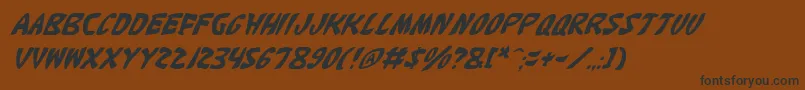 KatanaItalic Font – Black Fonts on Brown Background