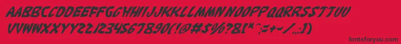 KatanaItalic Font – Black Fonts on Red Background