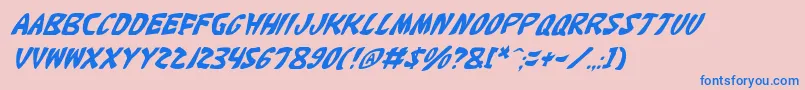 KatanaItalic Font – Blue Fonts on Pink Background
