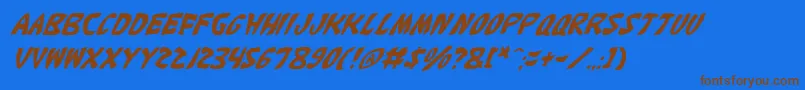 KatanaItalic Font – Brown Fonts on Blue Background