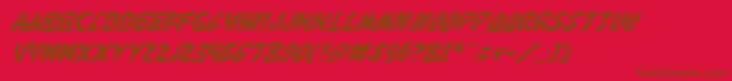 KatanaItalic Font – Brown Fonts on Red Background