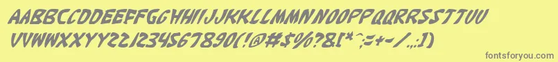 KatanaItalic Font – Gray Fonts on Yellow Background