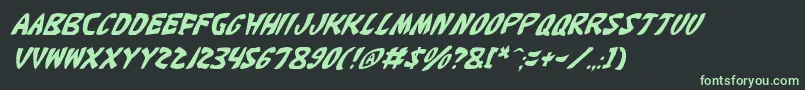 KatanaItalic Font – Green Fonts on Black Background