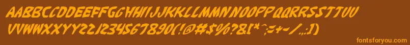 KatanaItalic Font – Orange Fonts on Brown Background