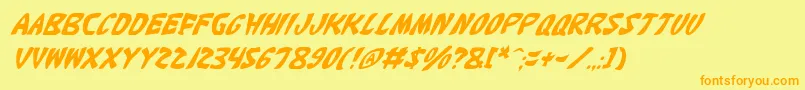 KatanaItalic Font – Orange Fonts on Yellow Background