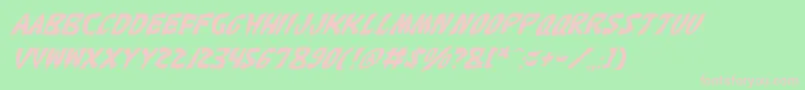 Fonte KatanaItalic – fontes rosa em um fundo verde