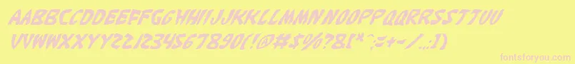 KatanaItalic Font – Pink Fonts on Yellow Background