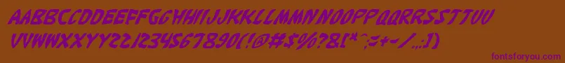 KatanaItalic Font – Purple Fonts on Brown Background