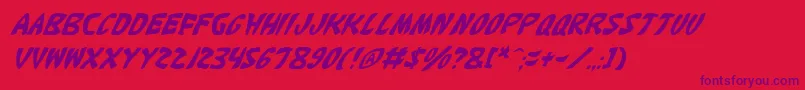 KatanaItalic Font – Purple Fonts on Red Background