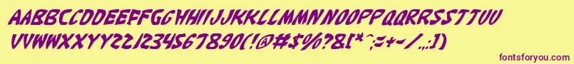 KatanaItalic Font – Purple Fonts on Yellow Background