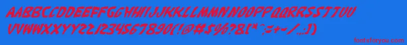 KatanaItalic Font – Red Fonts on Blue Background