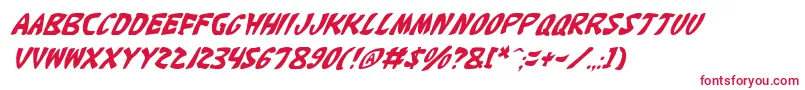 KatanaItalic Font – Red Fonts on White Background