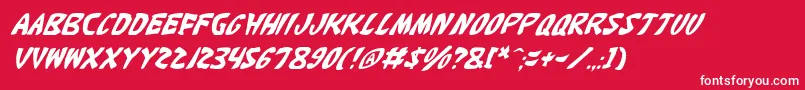 KatanaItalic Font – White Fonts on Red Background