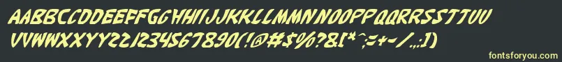 KatanaItalic Font – Yellow Fonts on Black Background