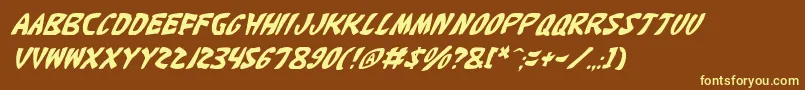 KatanaItalic Font – Yellow Fonts on Brown Background