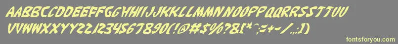 KatanaItalic Font – Yellow Fonts on Gray Background