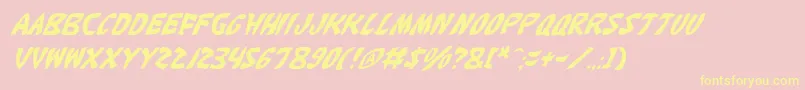 KatanaItalic Font – Yellow Fonts on Pink Background