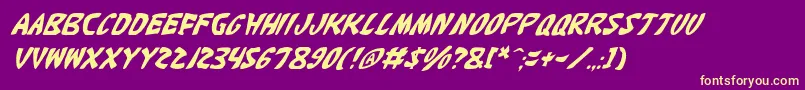 KatanaItalic Font – Yellow Fonts on Purple Background
