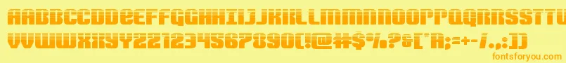 フォントNightwraithhalf – オレンジの文字が黄色の背景にあります。