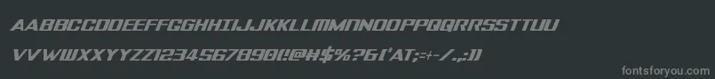Tigersharkextracondital-fontti – harmaat kirjasimet mustalla taustalla