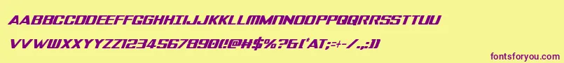 Tigersharkextracondital Font – Purple Fonts on Yellow Background