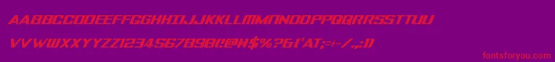 フォントTigersharkextracondital – 紫の背景に赤い文字