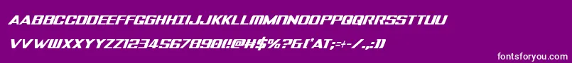 Tigersharkextracondital-Schriftart – Weiße Schriften auf violettem Hintergrund