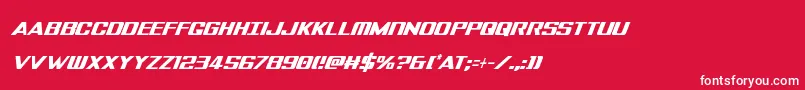 フォントTigersharkextracondital – 赤い背景に白い文字