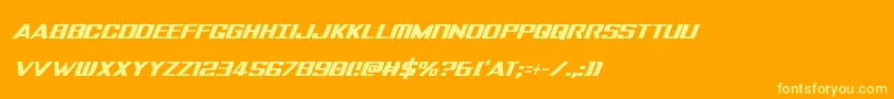 Шрифт Tigersharkextracondital – жёлтые шрифты на оранжевом фоне