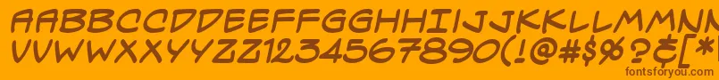 SpectreVerdeBbBold-Schriftart – Braune Schriften auf orangefarbenem Hintergrund