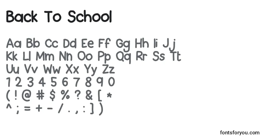 Back To School-fontti – aakkoset, numerot, erikoismerkit