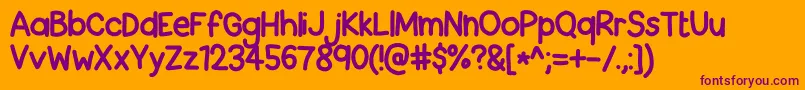 Back To School Font – Purple Fonts on Orange Background